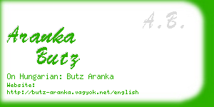 aranka butz business card